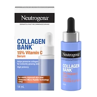 Neutrogena Collagen Bank Vitamin C Face Serum, Potent Vitamin C Serum Helps Preserve Collagen for Glowing, Plumper Looking Skin, Uneven Skin Tone Treatment, Fragrance Free, 14 mL