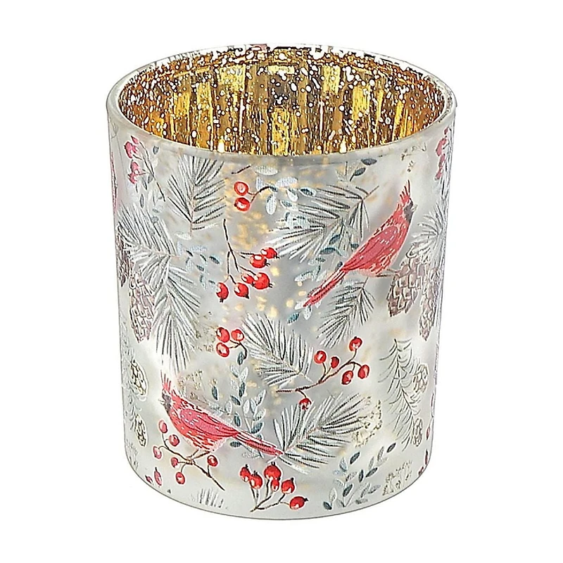 Glass Candle Holder Cardinal Large - Set of 2