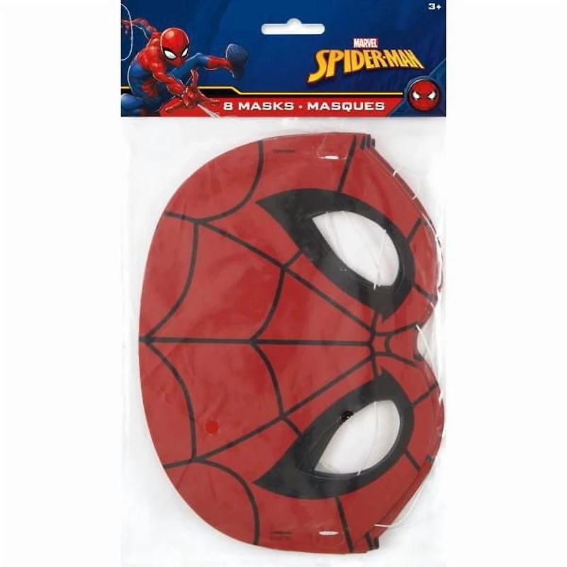 Spiderman Party Masks, 8ct, Masks are one-size-fits-most
