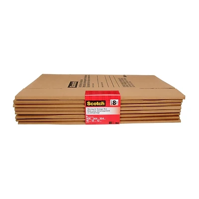 Scotch™ Moving & Storage Box 8026-ESF, 16 in x 12 in x 12 in, 8/Pack