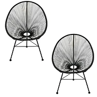 CHAISE ACAPULCO Chaise en fil de fer EN NOIR LOT DE 2