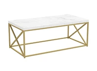 Safdie & Co. Table De Salon 44L Marbre Métal Or