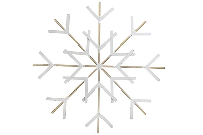White And Gold Metal Snowflake Wall Decor Large