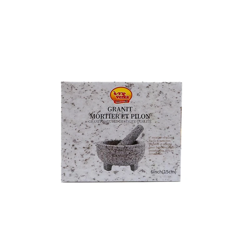 Mortier de granit Verka, 6 pouces