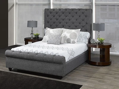 Victoria King Platform Bed, Grey