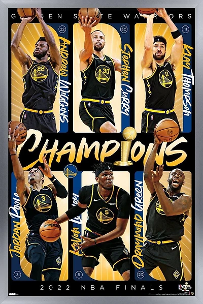 NBA Golden State Warriors - 2022 NBA Finals Champions Wall Poster, 22.375" x 34" Framed