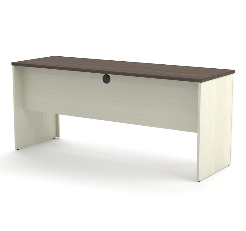 Bestar Prestige + 71L Bureau étroit sans caisson - Chocolat blanc et Antigua