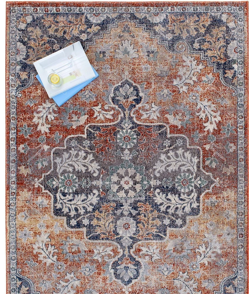 Pescara Blue and White Woven Area Rug
