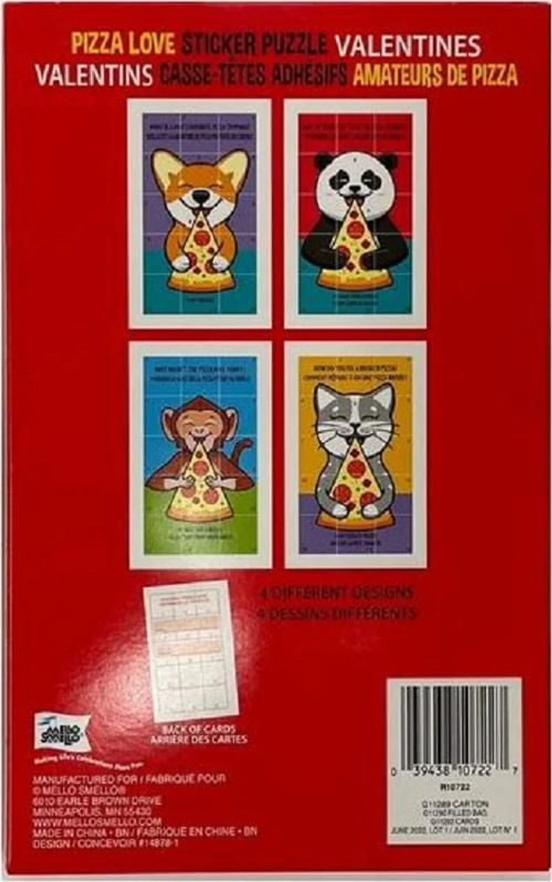 Mello Smello 32CT Sticker Puzzle Pizza Love Valentines Kiddie Cards