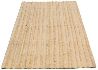 ECARPETGALLERY 4'9" x 7'10" Carved Cambridge Hand Made Area Rug for Living Room, Dining Room and Bedroom in Ivory