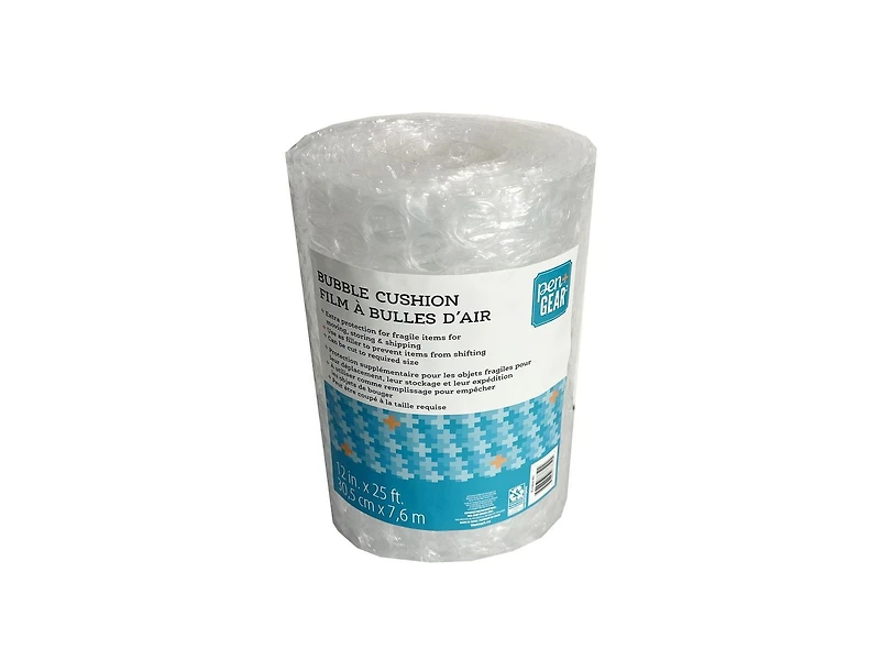 Pen + Gear Bubble Cushion Roll, 12 in x 25 ft, Small Bubbles, Clear, Perforated, 12 in x 25 ft