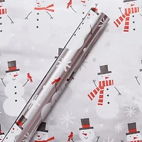 Papier d'emballage de Noël argenté et rouge Holiday Time, 30 pieds carrés 30IN FL SNMN WRAP - FRENCH