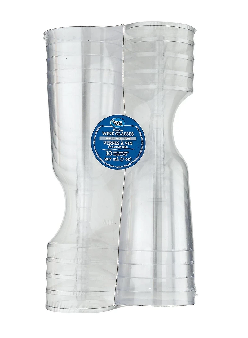 Great Value Plastic Premium Wine Glasses