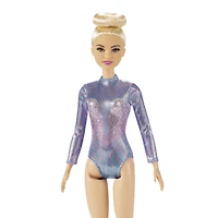 Barbie Rhythmic Gymnast Blonde Doll (12-in/30.40-cm), Leotard & Accessories, Ages 3+