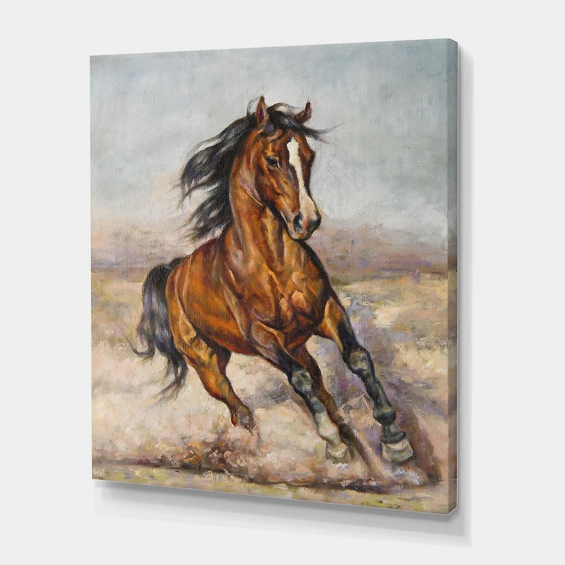Designart Peinture d'un cheval dans la course Art mural sur toile