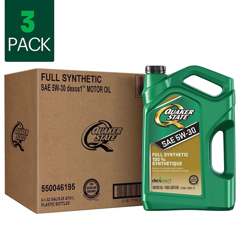 Quaker State Huile moteur entièrement synthétique 0W20 cruches 3x5L