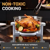 Big Boss 16Qt Large Glass Air Fryer Non Toxic Family Sized Large Halogen Oven Cooker Air Fryer