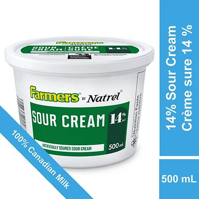 Crème sure régulière 14 % Farmers par Natrel 500 ml