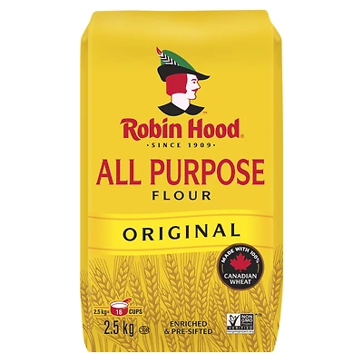 Farine tout usage originale Robin Hood, faite à 100 % de blé canadien, 2,5 kg 2,5 Kg