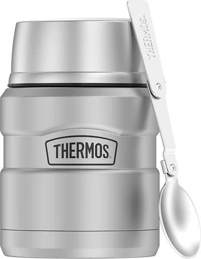 Thermos Stainless King Pot alimentaire isotherme sous vide avec cuillère, 453,6 g, acier inoxydable mat Contenant à aliments