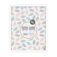 Cadre à photos décoratif blanc avec coins arrondis Boba de 20,3 cm x 25,4 cm pour table