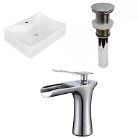 American Imaginations AI- 21,5 pouces Navire blanc de bâti de mur de W pour le forage de bâti de mur de 1 trou