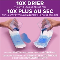 Serviettes d’incontinence Poise pour femmes, degré d’absorption 5, absorption maximale, longueur régulière, 64 unités 64 Serviettes