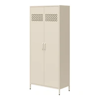 Mr. Kate Annie Tall Metal 2 Door Cabinet, Parchment