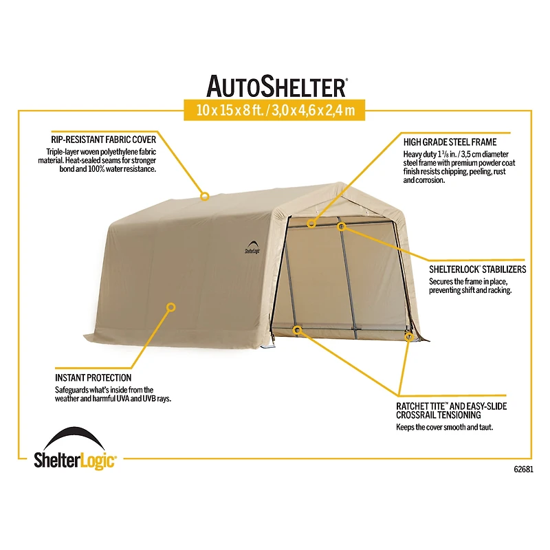 AutoShelter 10 x 15 pi