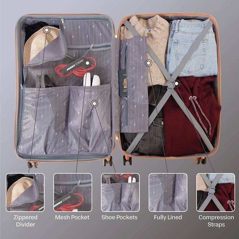 JT 28IN HARDSIDE HRT, Expandable Suitcase for Travel