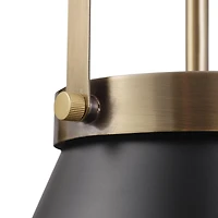 Novogratz x Globe Sophia 1-Light Pendant Lighting, Matte Black, Matte Brass Accents