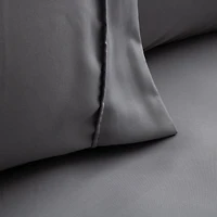 Safdie & Co. Literie Ultra Doux Ensemble de Draps 4PC Lit Très Grand Gris Clair Solide