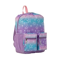 Jetstream Twin-Pocket Backpack, Purple Blue & Stars