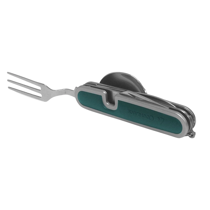 Coghlan's Folding Cutlery Set, Stainless Steel, Green with Silver Trim, All-in-one compact utensils