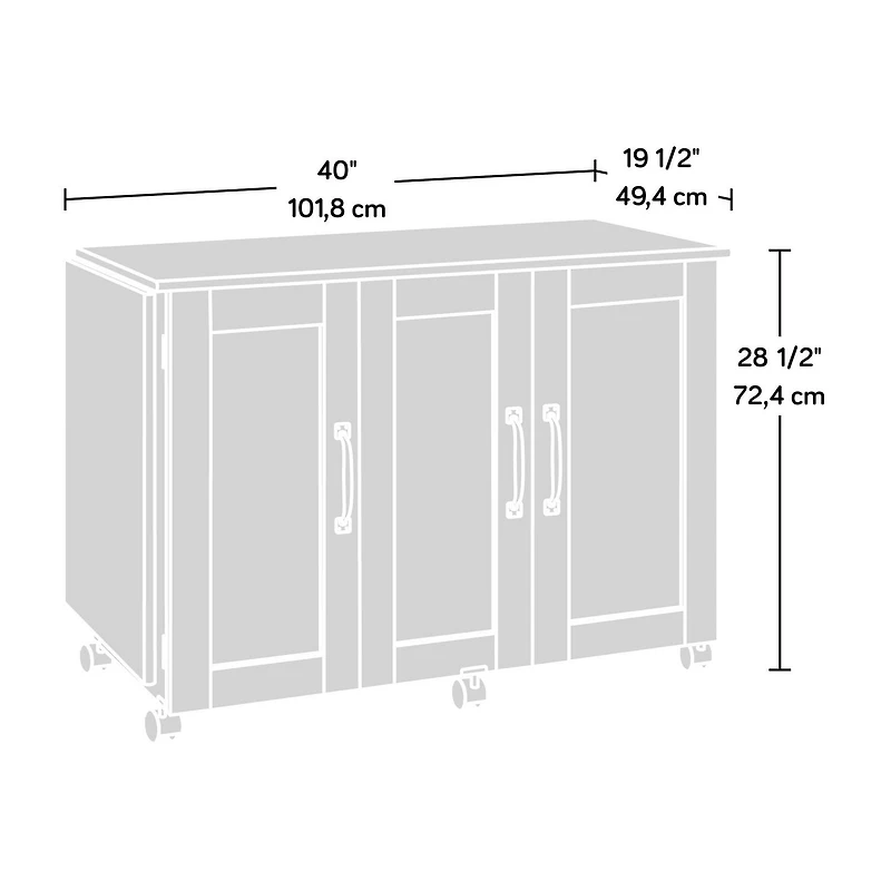 Sauder Table sur roulettes pour machine à coudre