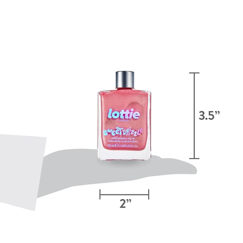 Lottie London - Sweet Drizzle - Pink Shimmer Illuminating Body Oil - 1.69 Fl oz