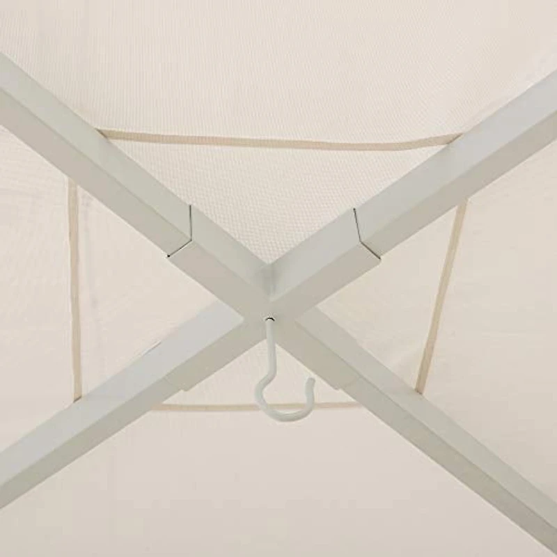 Sunjoy Pergola moderne en acier 10 x 10 pi avec auvent , blanc