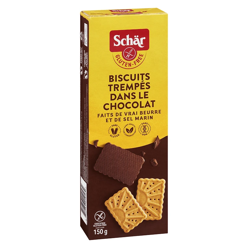 Biscuits sans gluten trempés dans le chocolat Schär 150g