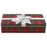 HOLIDAY TIME BOW SQUARE TIN MEDIUM
