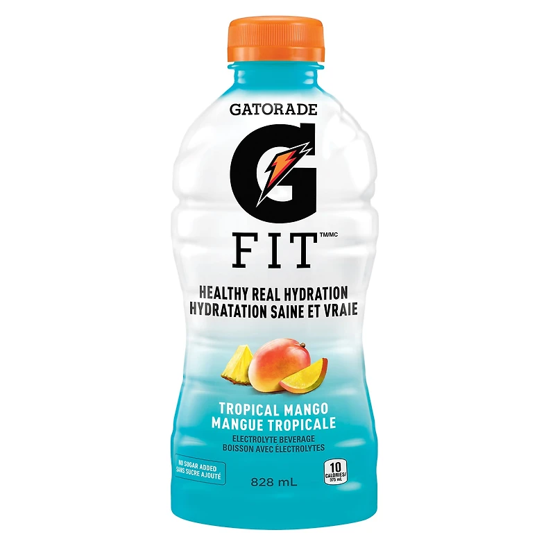 Gatorade Fit Tropical Mango Electrolyte beverage 828 mL, Bottle, 828mL
