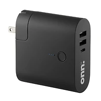onn. USB-C/USB-A Multi-Port 2-IN-1 5000 mAh Portable Battery & Charger, Rechargeable Lithium-ion