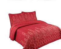 Marina Decoration Embroidered Stitching Coverlet Bedspread Ultra Soft Solid Bedding Summer Quilt Set with Quilted Sham