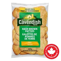 Galettes de pommes de terre classique format club des Fermes Cavendish | Fait au Canada | Fière entreprise canadienne CF Patties
