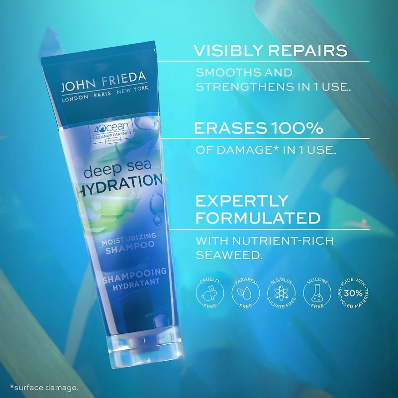 John Frieda Deep Sea Hydration Moisturizing Shampoo 250 mL, Moisturizing Shampoo 250 mL