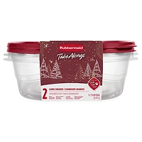 Grands contenants carrés pour rangement alimentaire TakeAlongs de Rubbermaid, 2,77 L, rhubarbe 2 unités