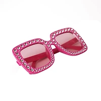 Façon de célébrer des lunettes de fête carrées en strass, accessoires de fête fantaisie, femme, adulte Lunettes de fête carrées en strass