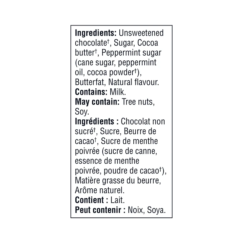 Chocolat noir suisse Croustillant à la menthe Notre Excellence