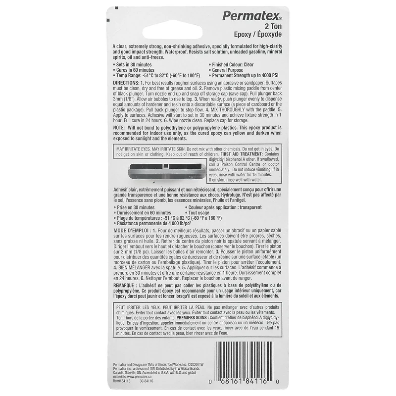 Permatex 2 Ton Epoxy, 25 mL