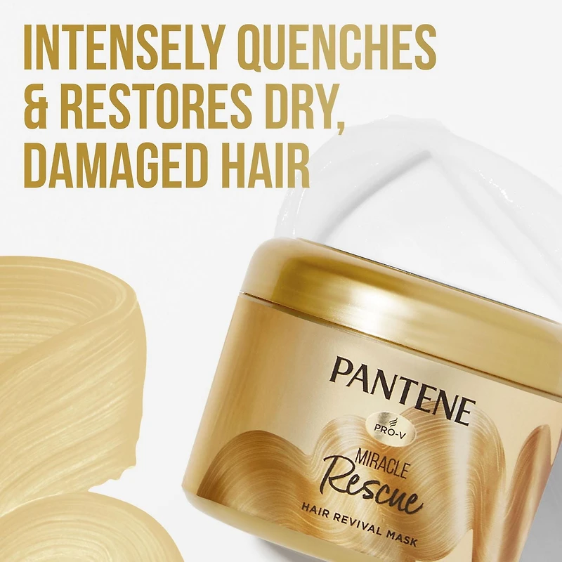 Pantene Hair Mask, Deep Conditioning Hair Mask for Dry Damaged Hair, Miracle Rescue, 190ML