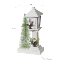 Lampadaire Led En Bois Blanc Avec Arbre 14,61"